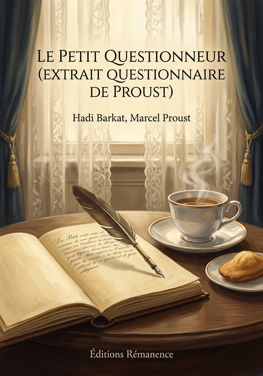 Livre Le Petit Questionneur (extrait Questionnaire de Proust) par Hadi Barkat, Marcel Proust - Couverture - Editions Remanence