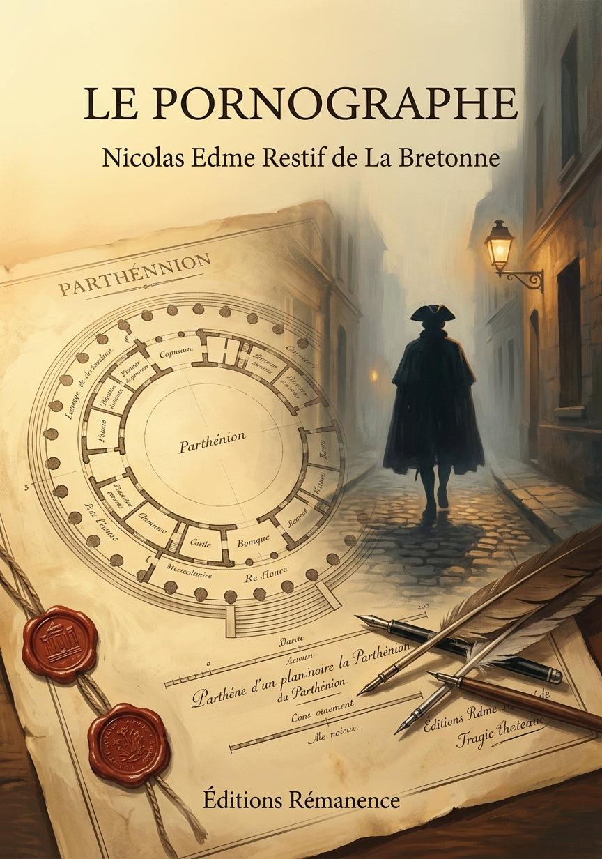 Livre Le Pornographe par Nicolas Edme Restif de La Bretonne - Couverture - Editions Remanence