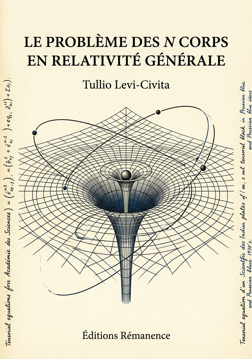 Livre Le Problème des n corps en relativité générale par Tullio Levi-Civita - Couverture - Editions Remanence