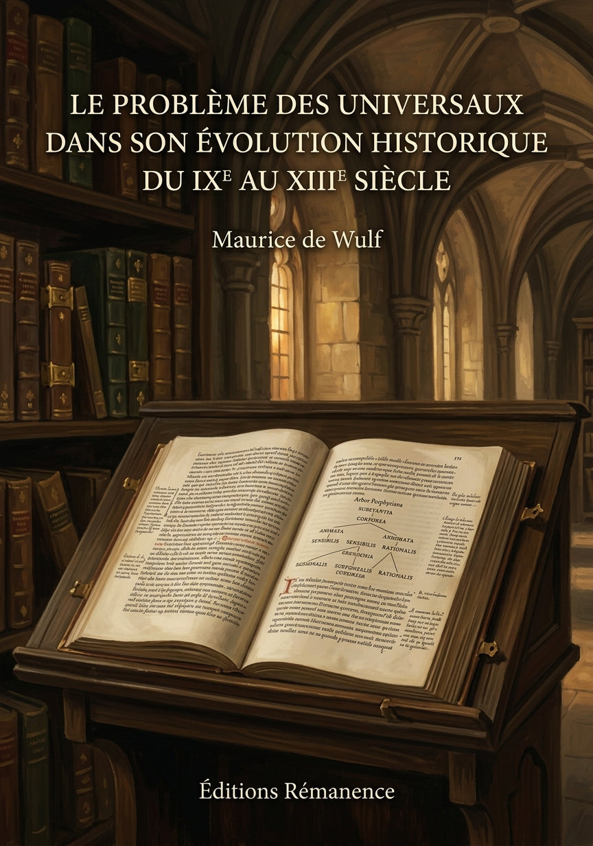 Livre Le Problème des Universaux dans son évolution historique du IXe au XIIIe siècle par Maurice de Wulf - Couverture - Editions Remanence