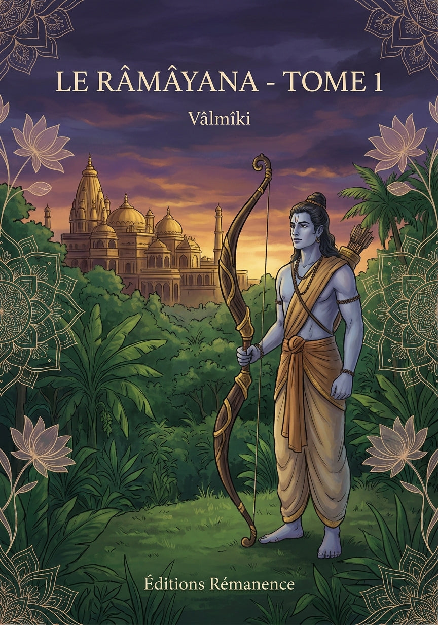 Livre Le Râmâyana - Tome 1 par Vâlmîki - Couverture - Editions Remanence