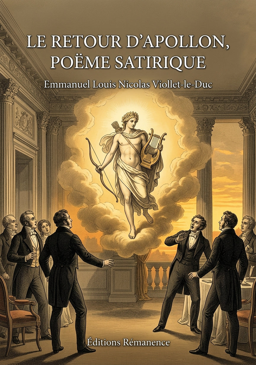 Livre Le Retour d’Apollon, poëme satirique par Emmanuel Louis Nicolas Viollet-le-Duc - Couverture - Editions Remanence