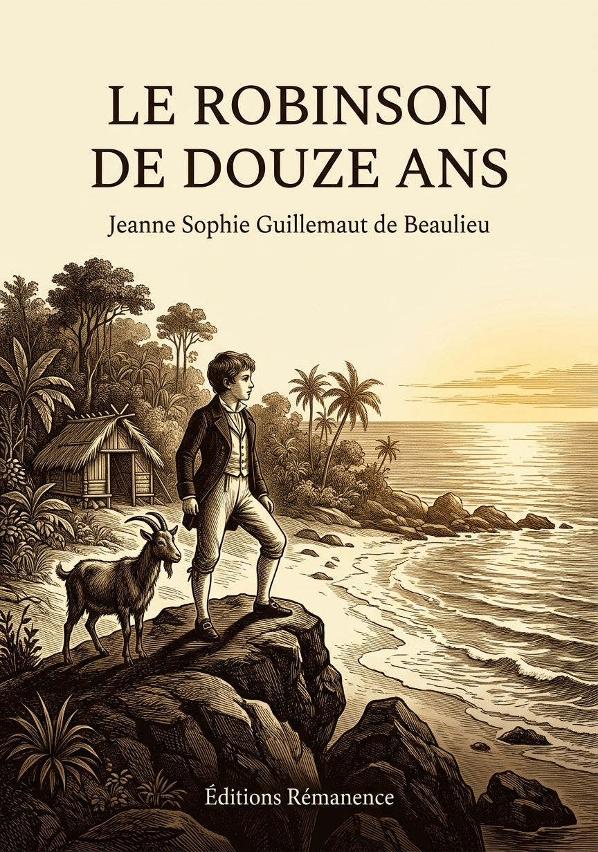 Livre Le Robinson de douze ans par Jeanne Sophie Guillemaut de Beaulieu - Couverture - Editions Remanence