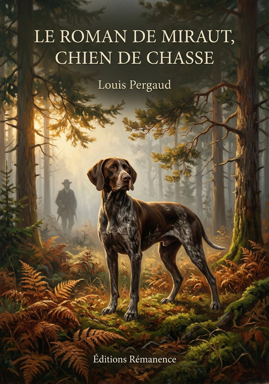 Livre Le Roman de Miraut, chien de chasse par Louis Pergaud - Couverture - Editions Remanence