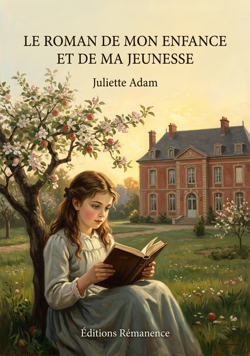 Livre Le Roman de mon enfance et de ma jeunesse par Juliette Adam - Couverture - Editions Remanence