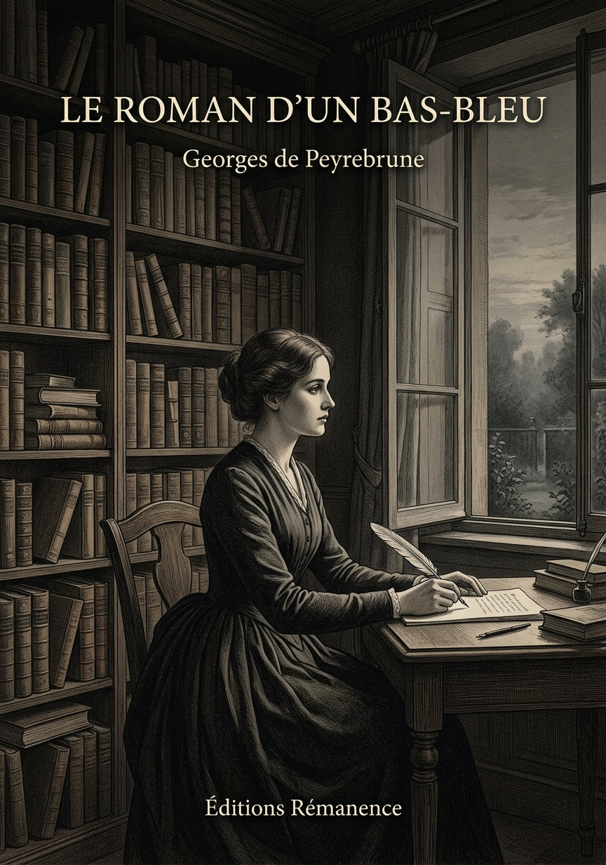 Livre Le Roman d’un bas-bleu par Georges de Peyrebrune - Couverture - Editions Remanence