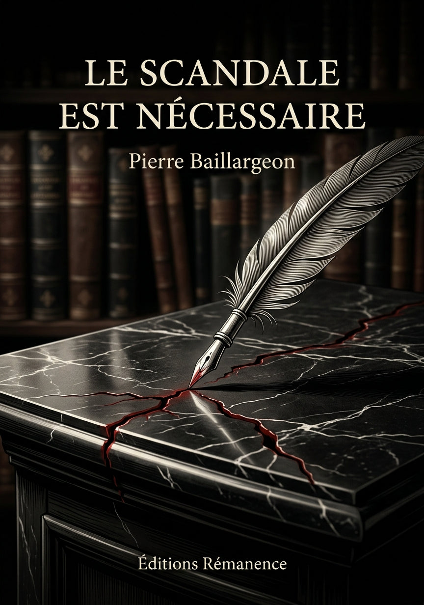 Livre Le scandale est nécessaire par Pierre Baillargeon - Couverture - Editions Remanence