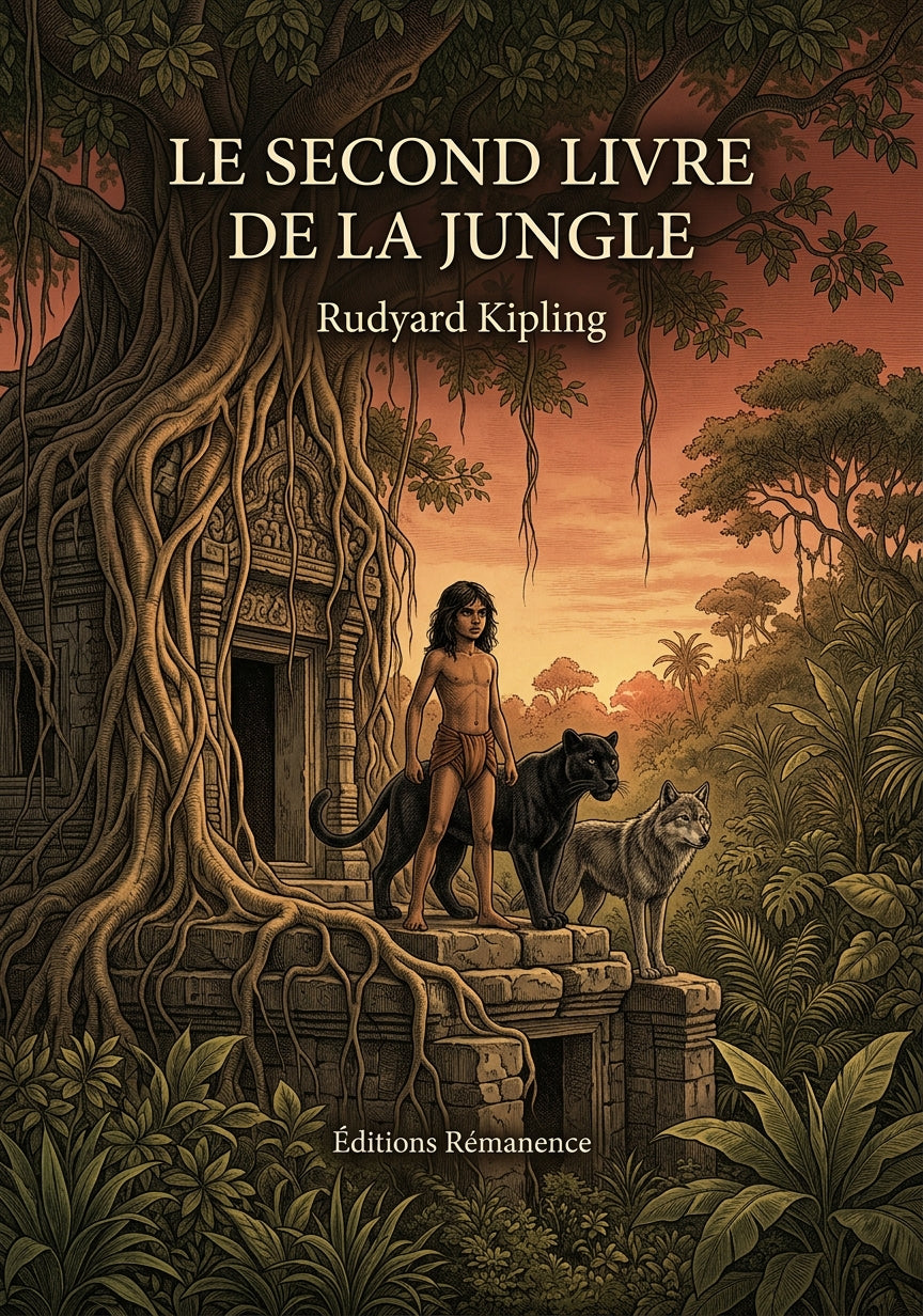 Livre Le Second Livre de la jungle par Rudyard Kipling - Couverture - Editions Remanence