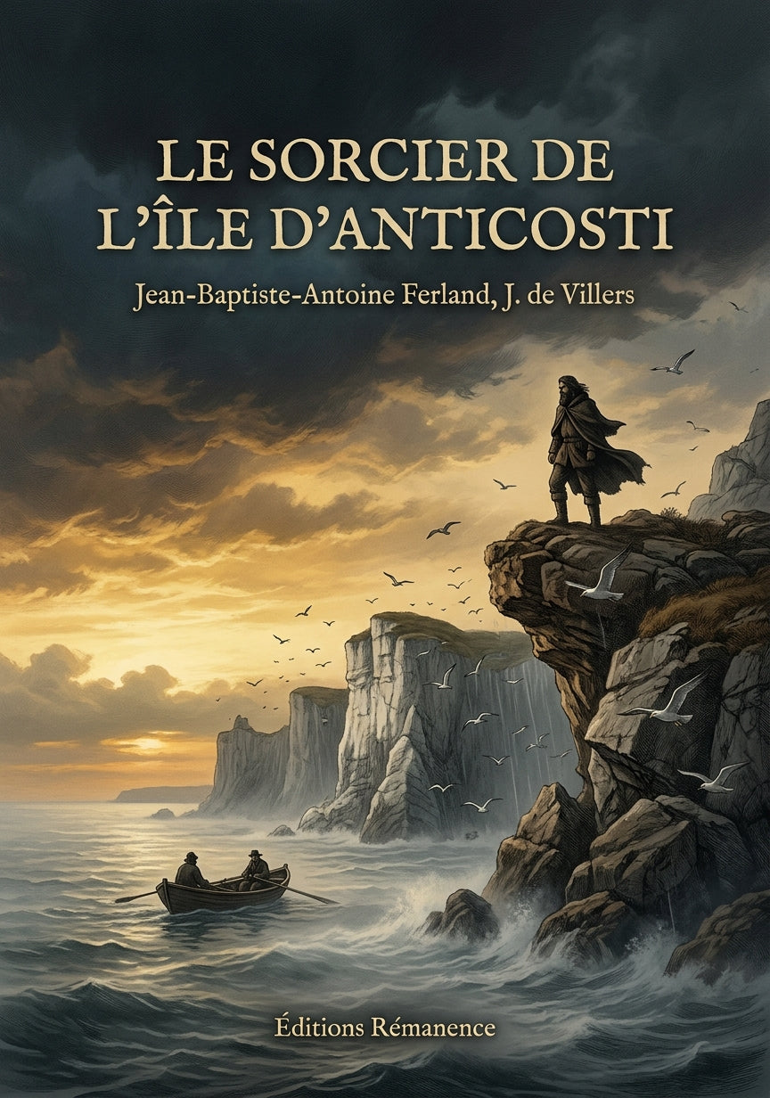 Livre Le sorcier de l’île d’Anticosti par Jean-Baptiste-Antoine Ferland, J. de Villers - Couverture - Editions Remanence