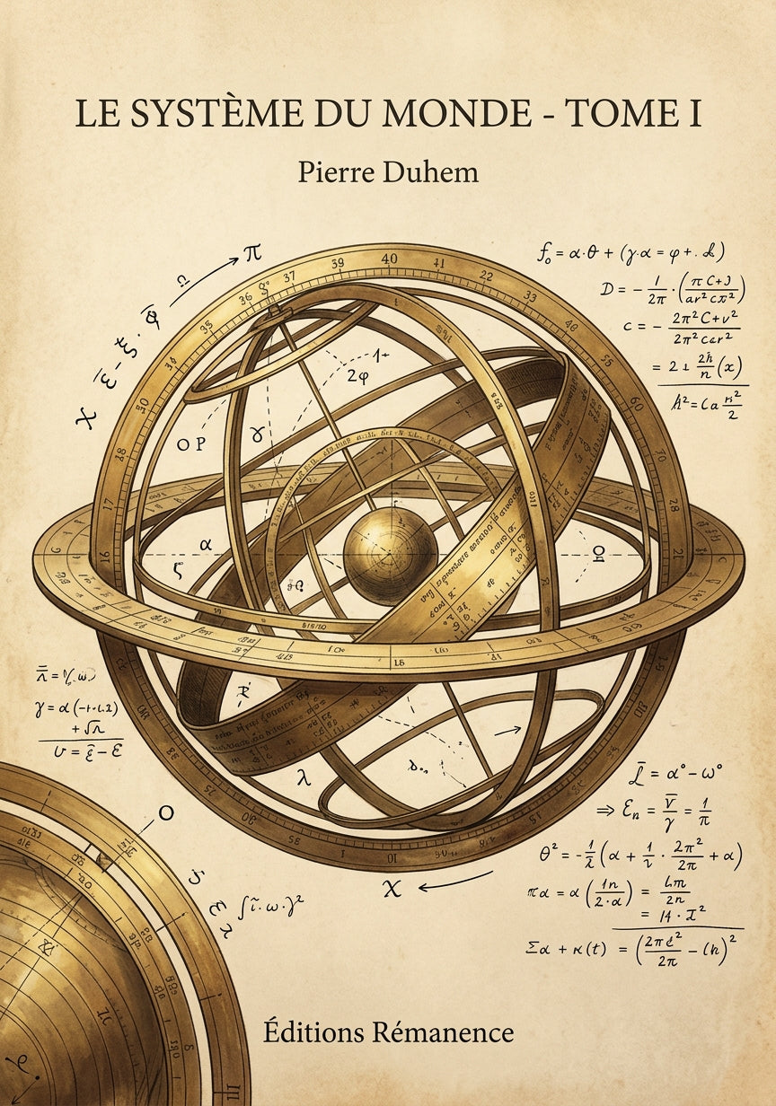 Livre Le Système du Monde - Tome I par Pierre Duhem - Couverture - Editions Remanence