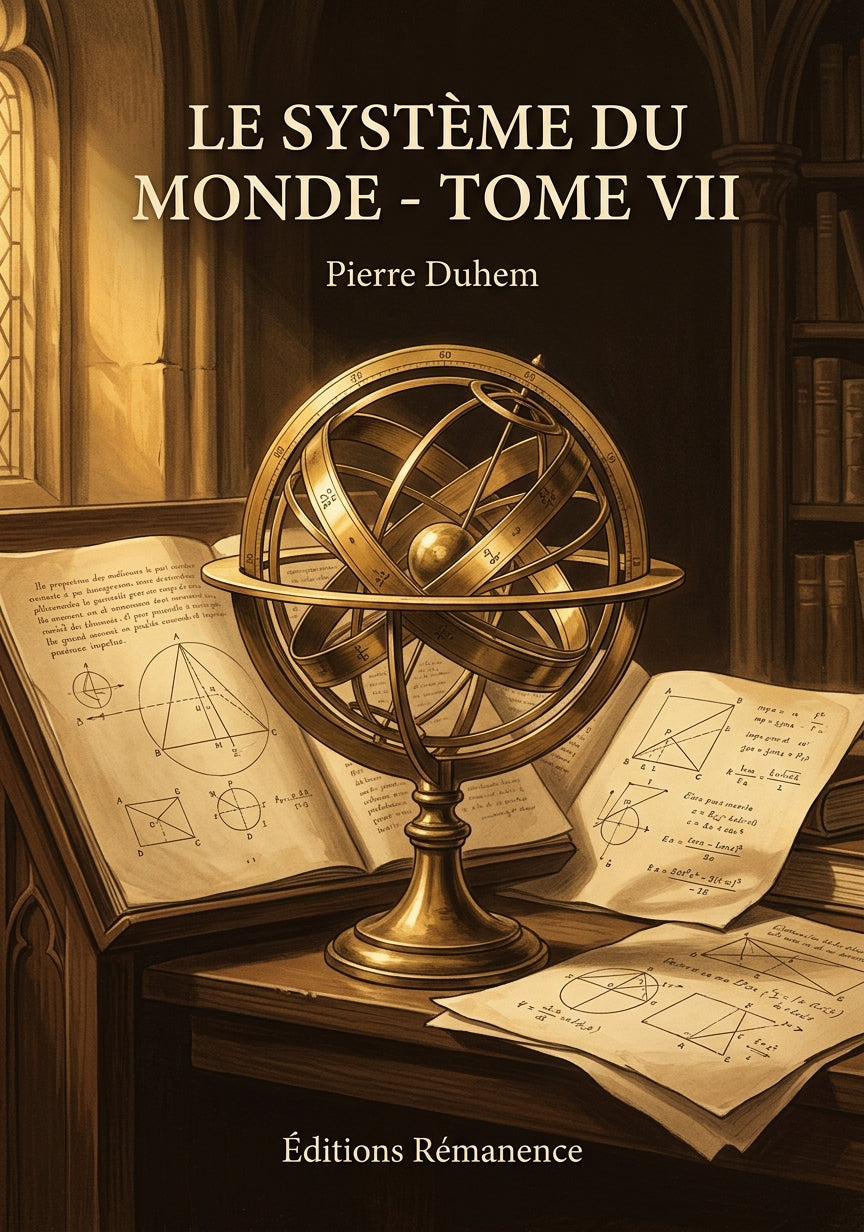 Livre Le Système du Monde - Tome VII par Pierre Duhem - Couverture - Editions Remanence