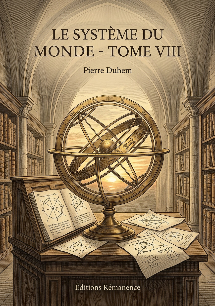 Livre Le Système du Monde - Tome VIII par Pierre Duhem - Couverture - Editions Remanence