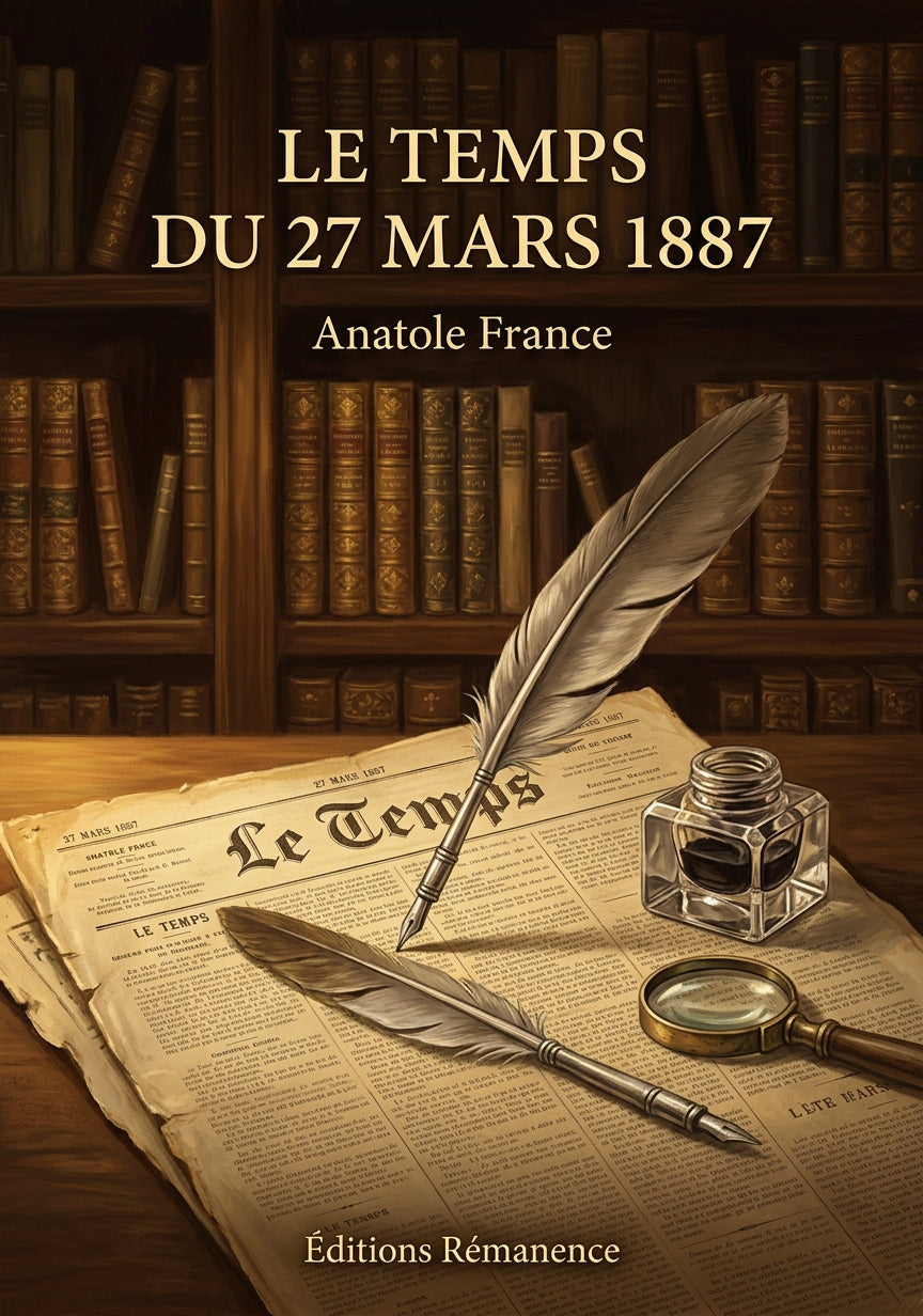 Livre Le Temps du 27 mars 1887 par Anatole France - Couverture - Editions Remanence
