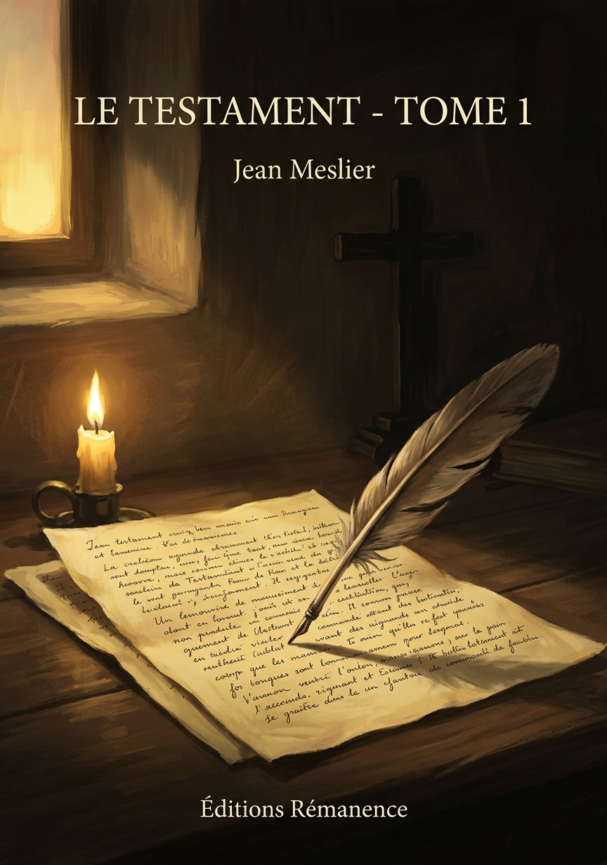 Livre Le Testament - Tome 1 par Jean Meslier - Couverture - Editions Remanence