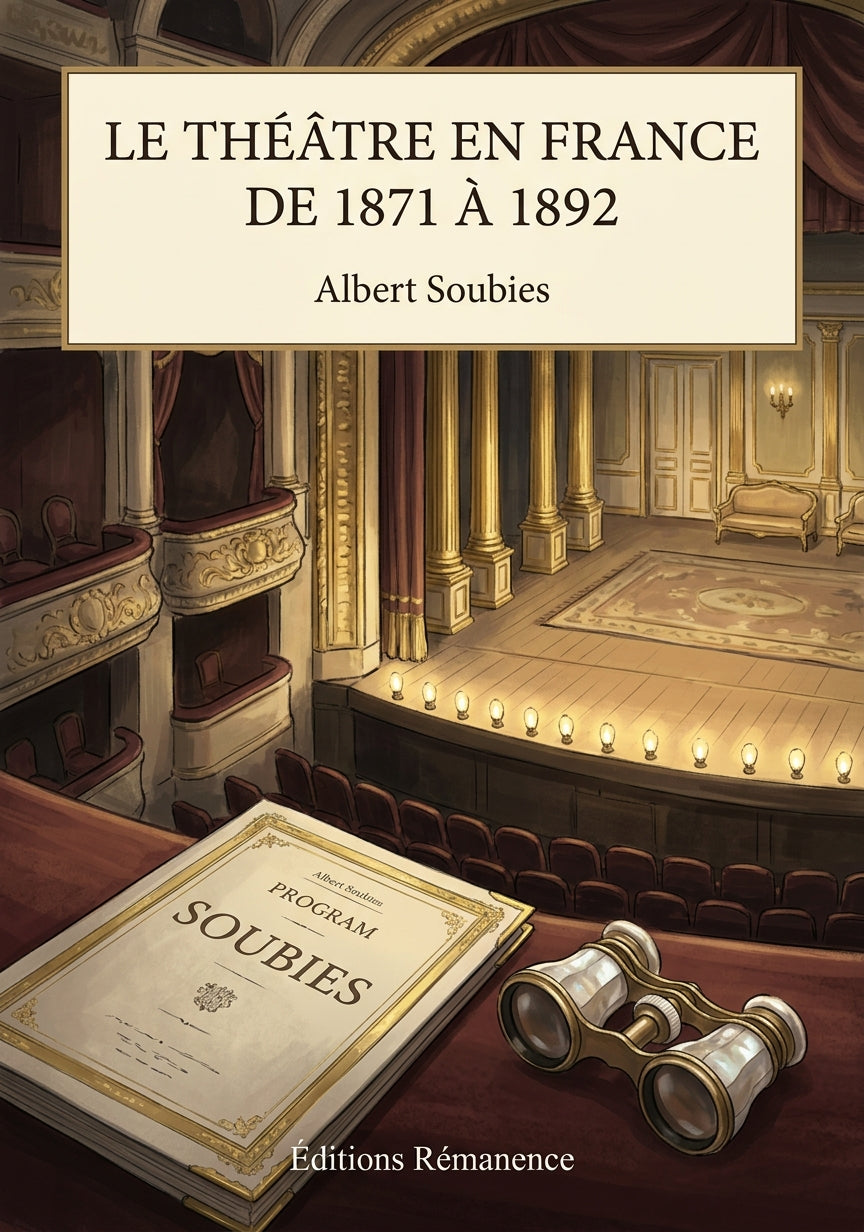 Livre Le Théâtre en France de 1871 à 1892 par Albert Soubies - Couverture - Editions Remanence