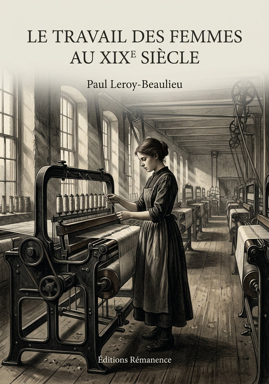 Livre Le travail des femmes au XIXe siècle par Paul Leroy-Beaulieu - Couverture - Editions Remanence