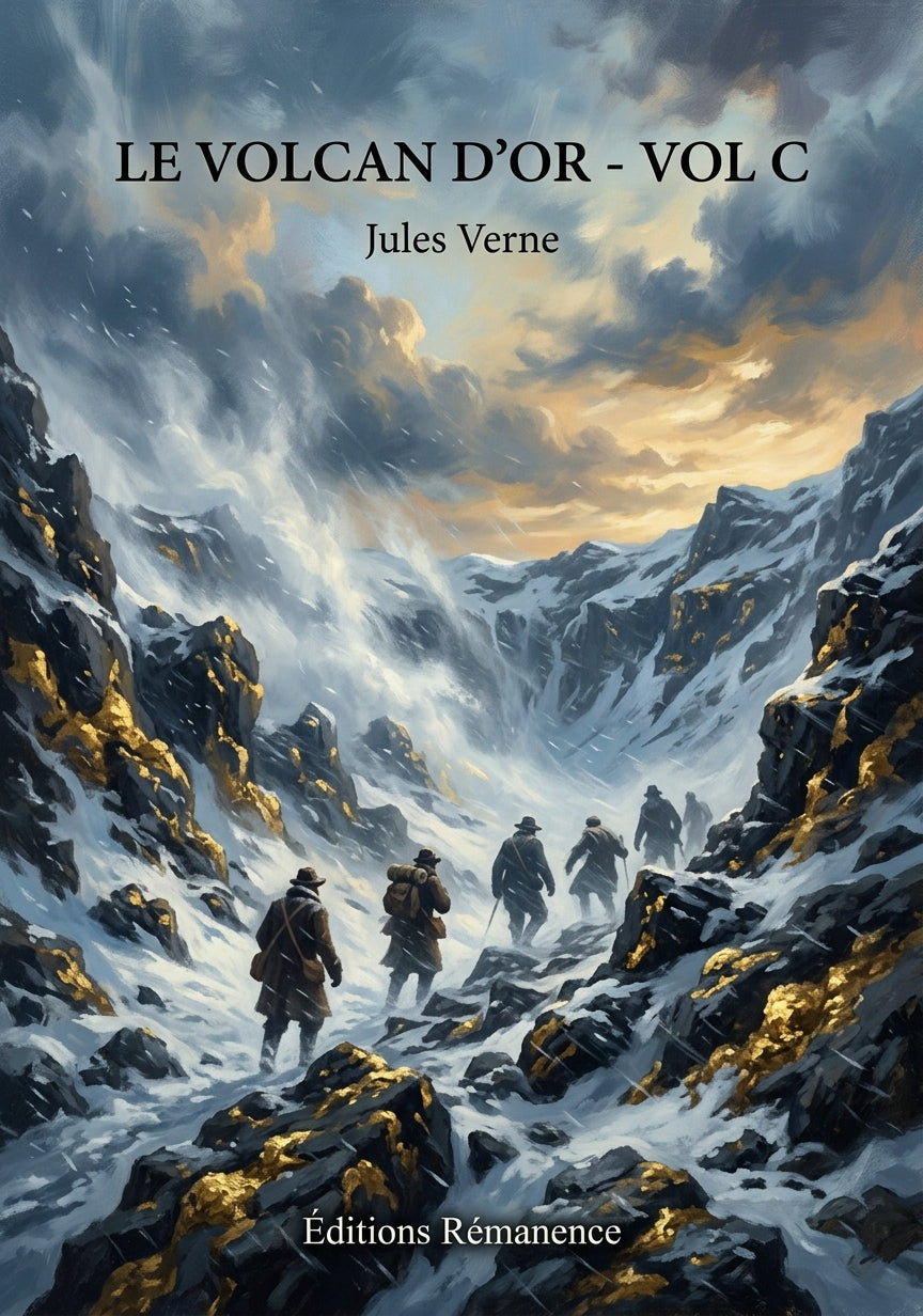 Livre Le Volcan d’or - Vol c par Jules Verne - Couverture - Editions Remanence