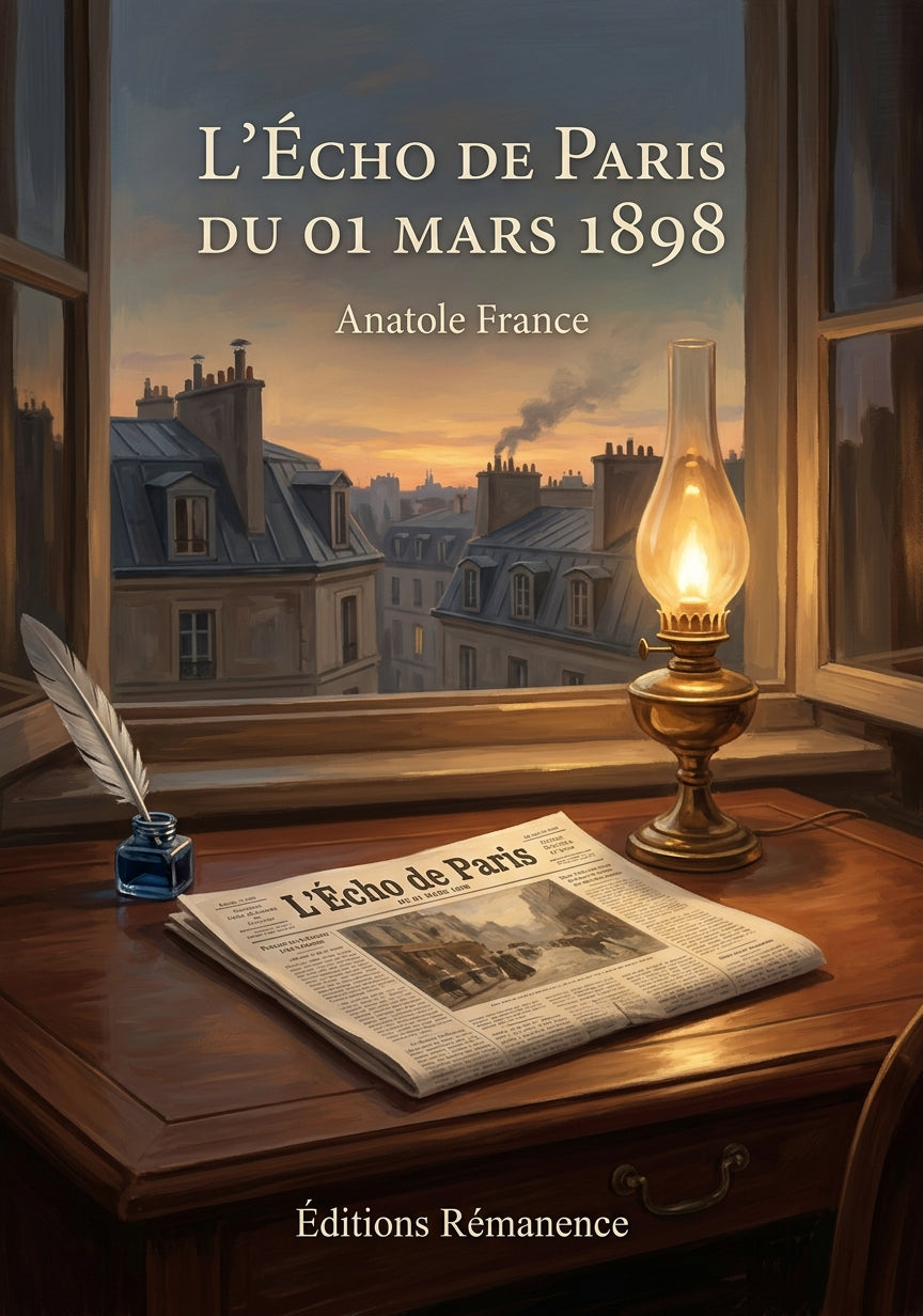 Livre L’Écho de Paris du 01 mars 1898 par Anatole France - Couverture - Editions Remanence