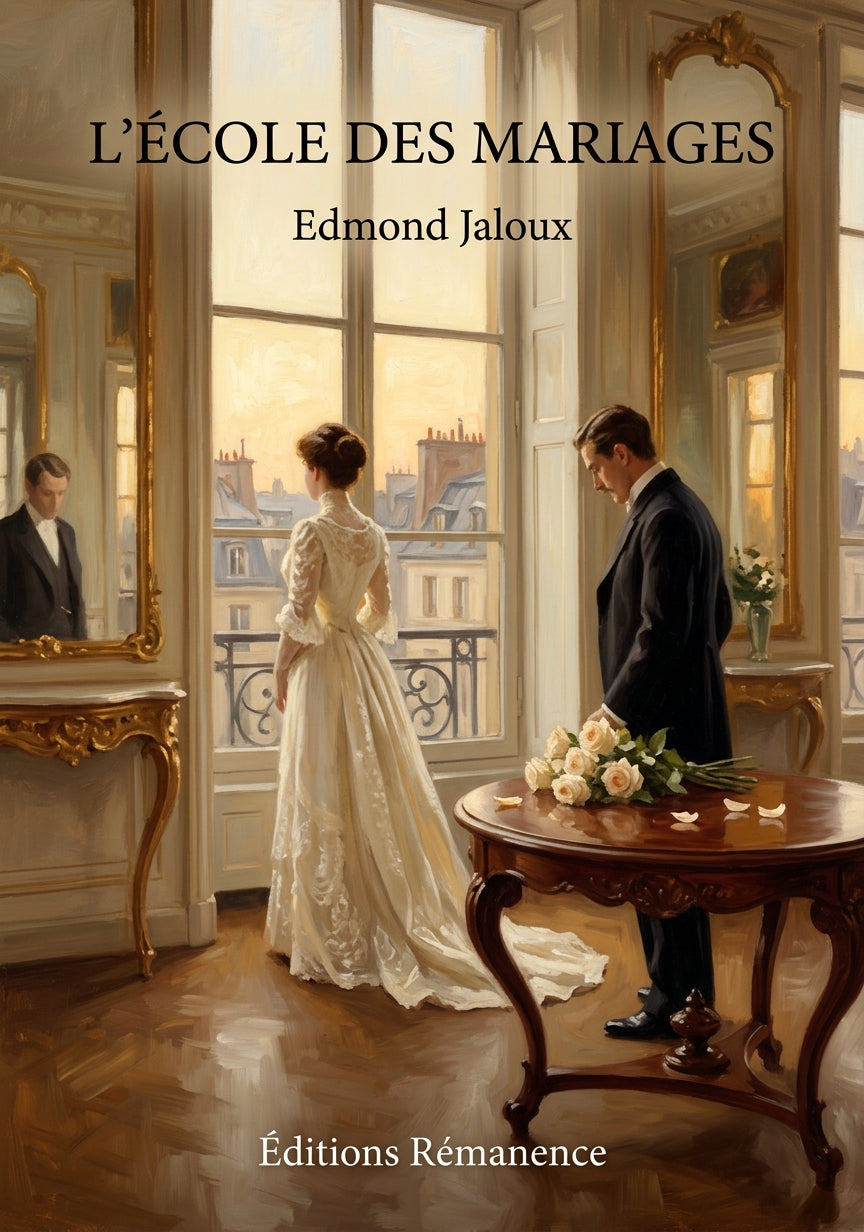 Livre L’École des mariages par Edmond Jaloux - Couverture - Editions Remanence