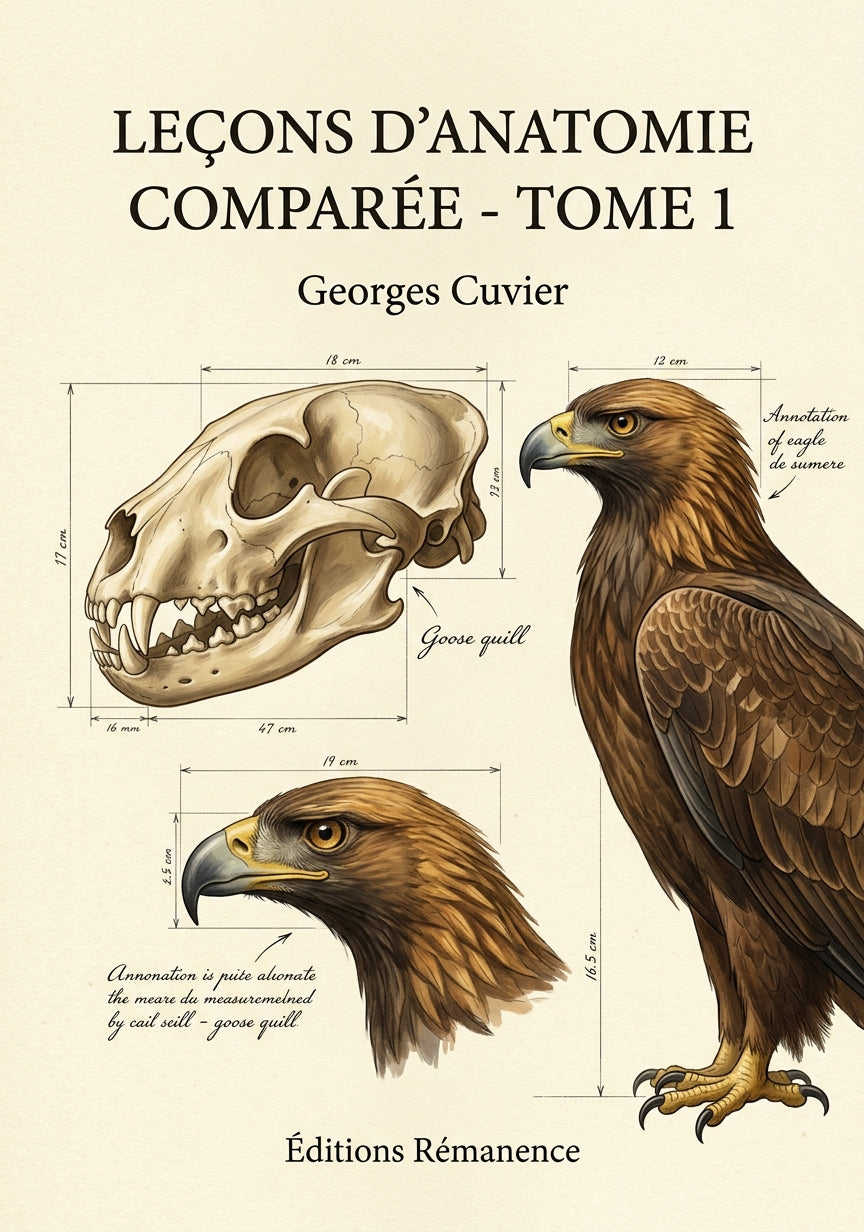 Livre Leçons d'anatomie comparée - Tome 1 par Georges Cuvier - Couverture - Editions Remanence