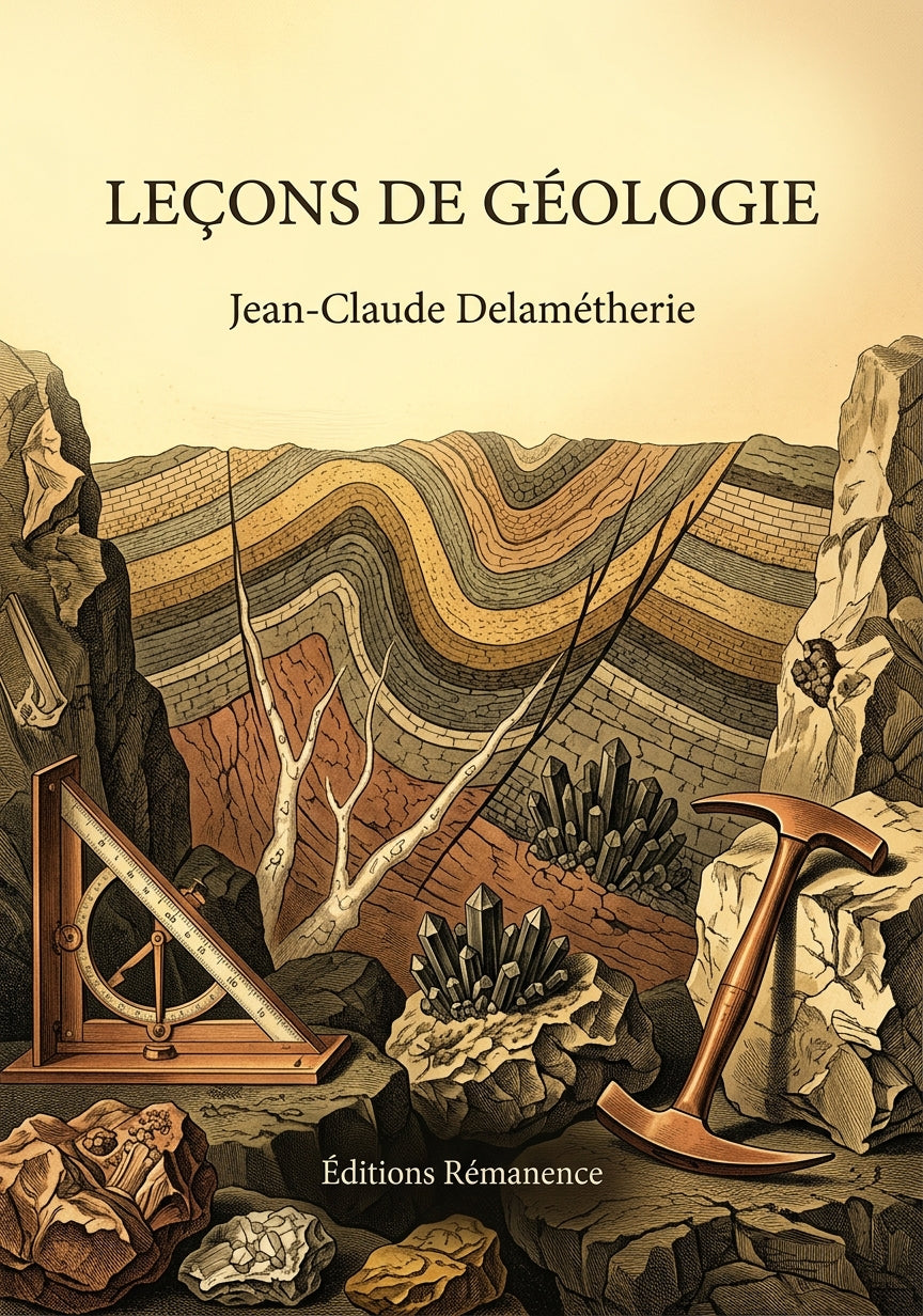 Livre Leçons de géologie par Jean-Claude Delamétherie - Couverture - Editions Remanence