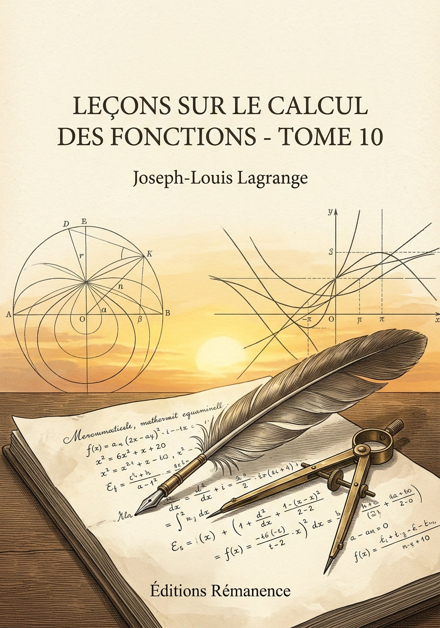Livre Leçons sur le calcul des fonctions - Tome 10 par Joseph-Louis Lagrange - Couverture - Editions Remanence