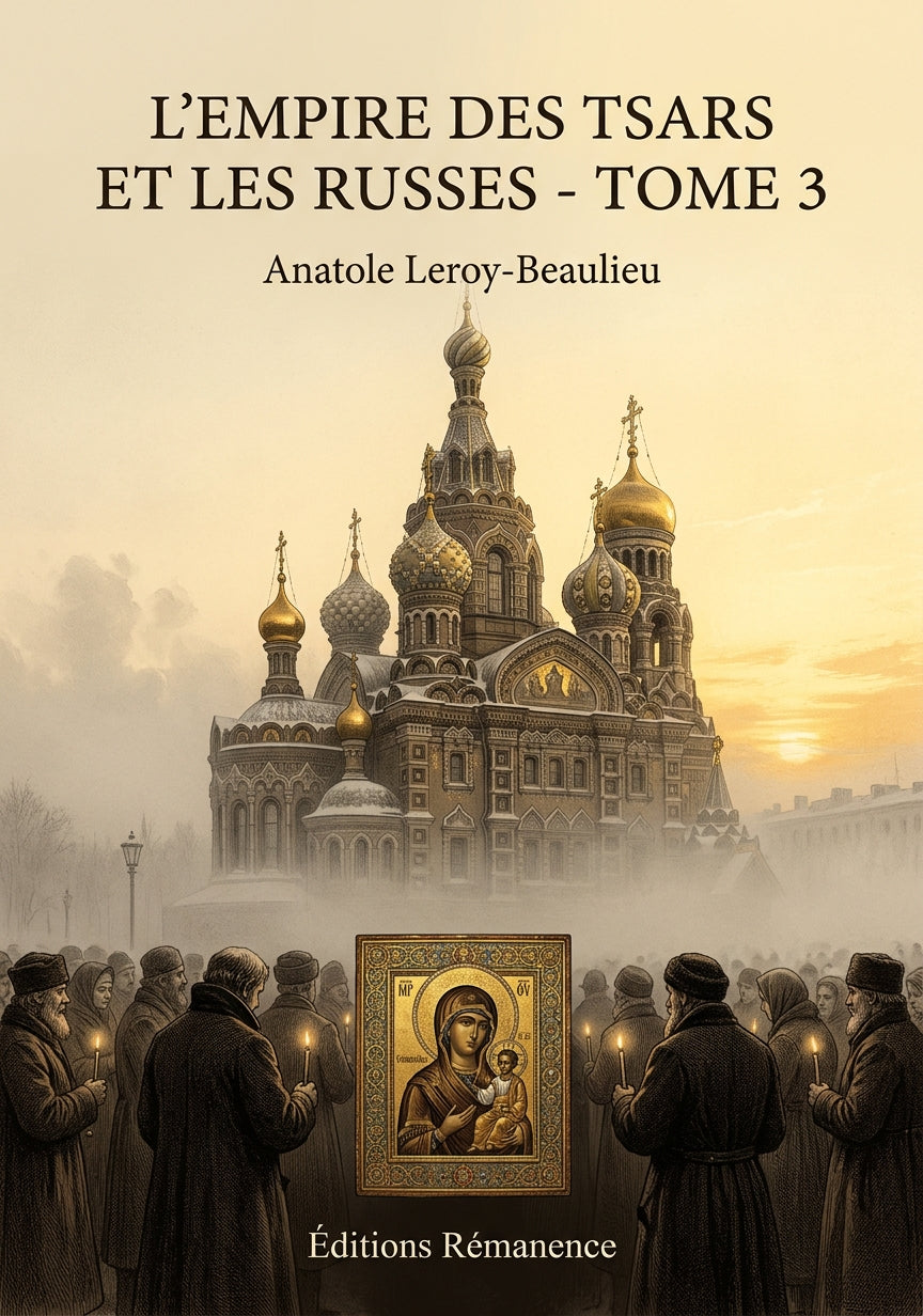 Livre L’Empire des tsars et les Russes - Tome 3 par Anatole Leroy-Beaulieu - Couverture - Editions Remanence
