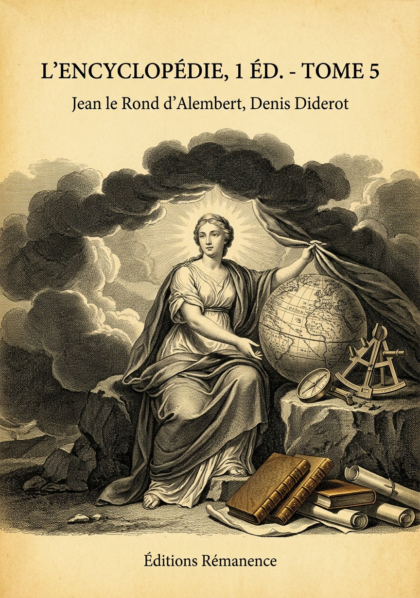 Livre L’Encyclopédie, 1 éd. - Tome 5 par Jean le Rond d’Alembert, Denis Diderot - Couverture - Editions Remanence