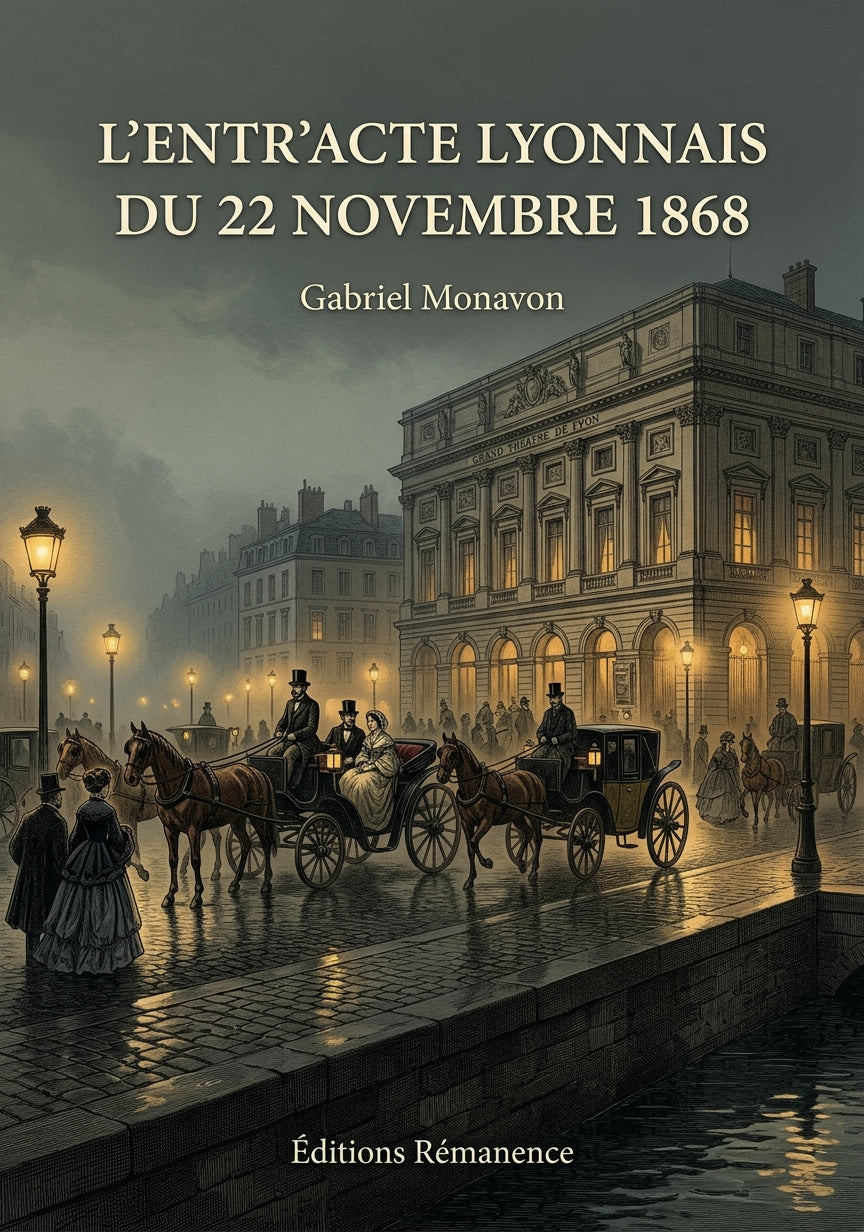 Livre L’Entr’acte lyonnais du 22 novembre 1868 par Gabriel Monavon - Couverture - Editions Remanence