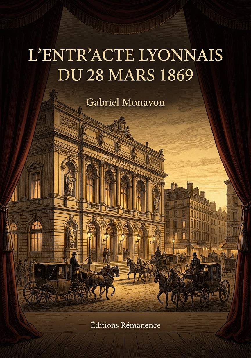 Livre L’Entr’acte lyonnais du 28 mars 1869 par Gabriel Monavon - Couverture - Editions Remanence