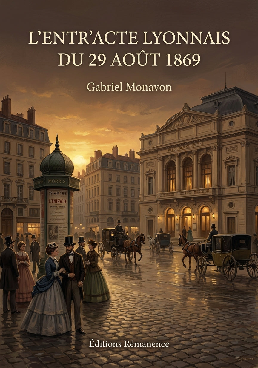 Livre L’Entr’acte lyonnais du 29 août 1869 par Gabriel Monavon - Couverture - Editions Remanence