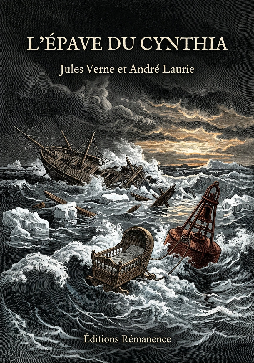 Livre L’Épave du Cynthia par Jules Verne et André Laurie - Couverture - Editions Remanence