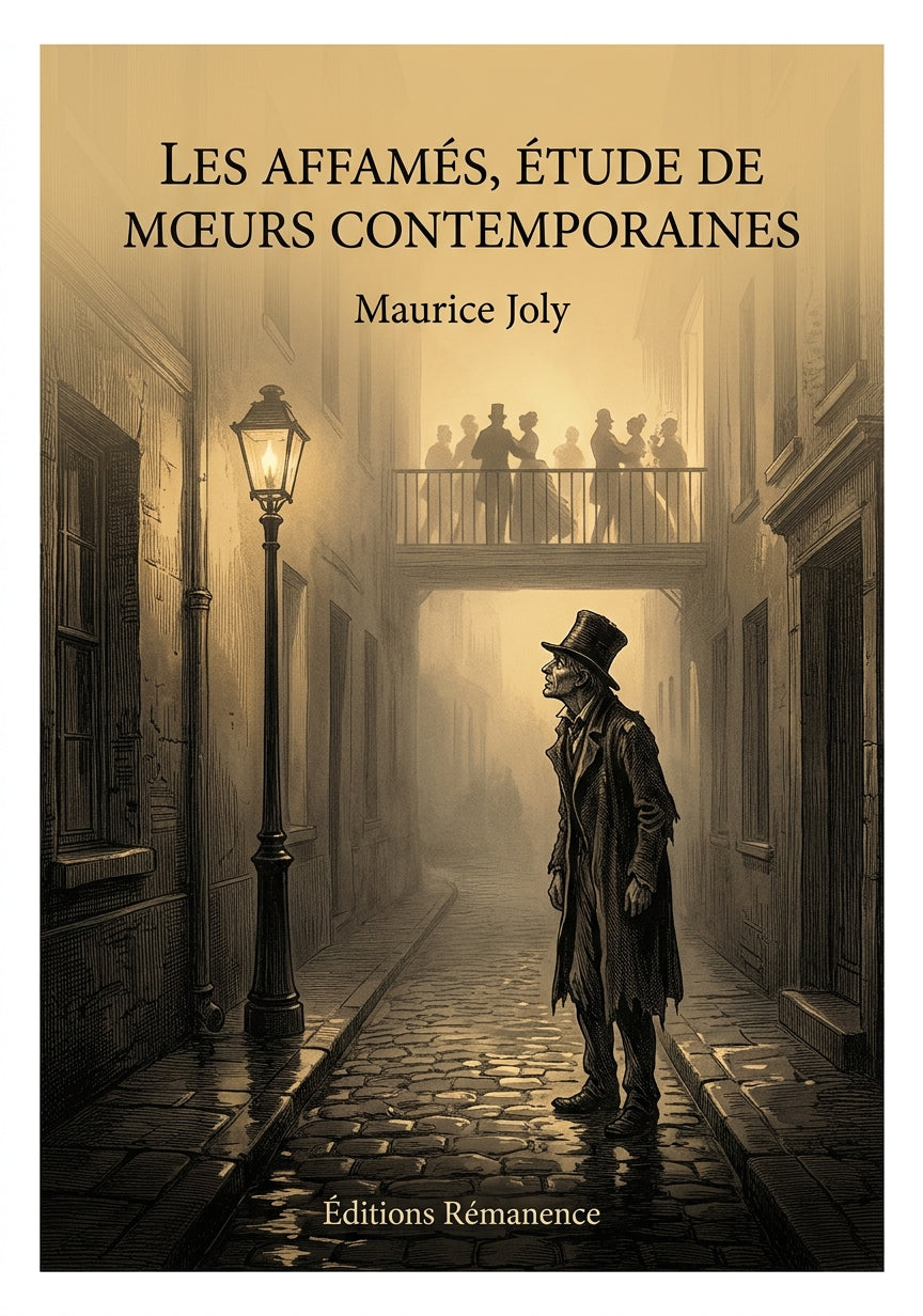 Livre Les Affamés, étude de mœurs contemporaines par Maurice Joly - Couverture - Editions Remanence