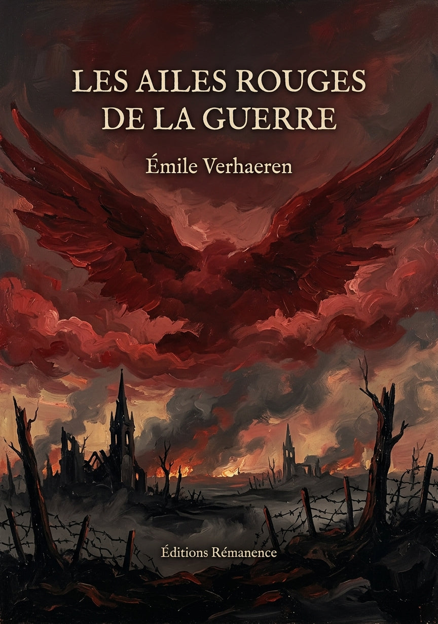 Livre Les Ailes rouges de la guerre par Émile Verhaeren - Couverture - Editions Remanence