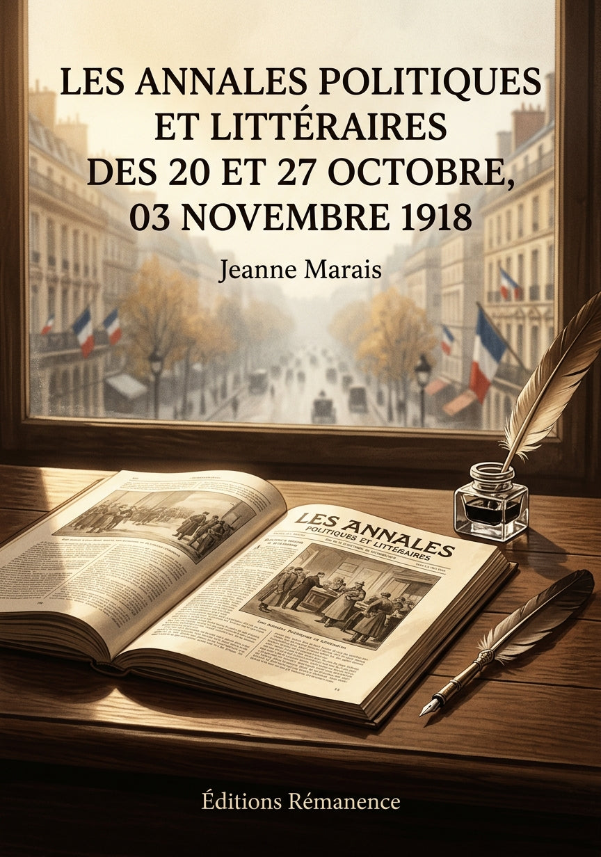 Livre Les Annales politiques et littéraires des 20 et 27 octobre, 03 novembre 1918 par Jeanne Marais - Couverture - Editions Remanence
