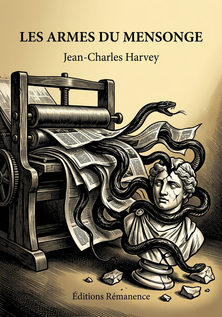 Livre Les armes du mensonge par Jean-Charles Harvey - Couverture - Editions Remanence