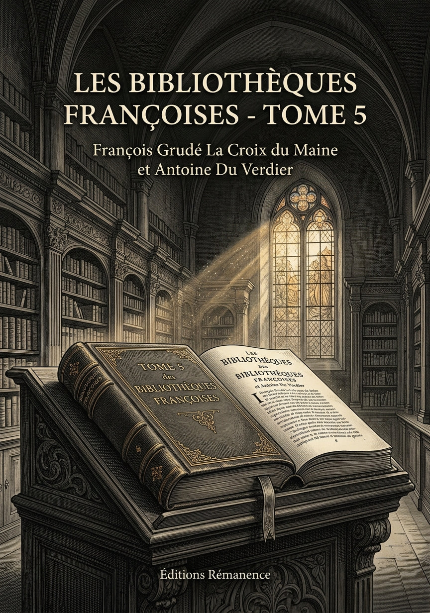 Livre Les Bibliothèques françoises - Tome 5 par François Grudé La Croix du Maine et Antoine Du Verdier - Couverture - Editions Remanence