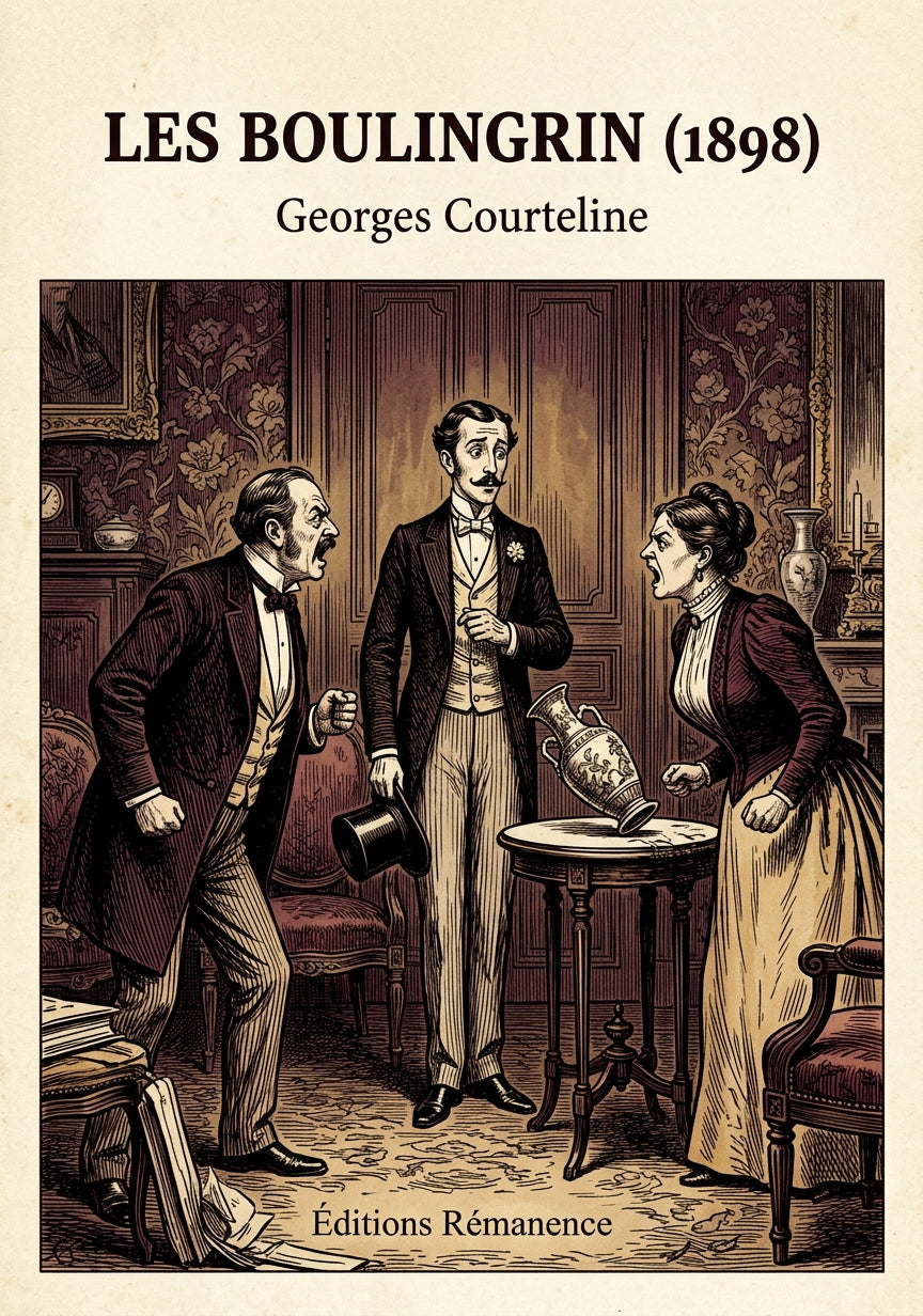 Livre Les Boulingrin (1898) par Georges Courteline - Couverture - Editions Remanence