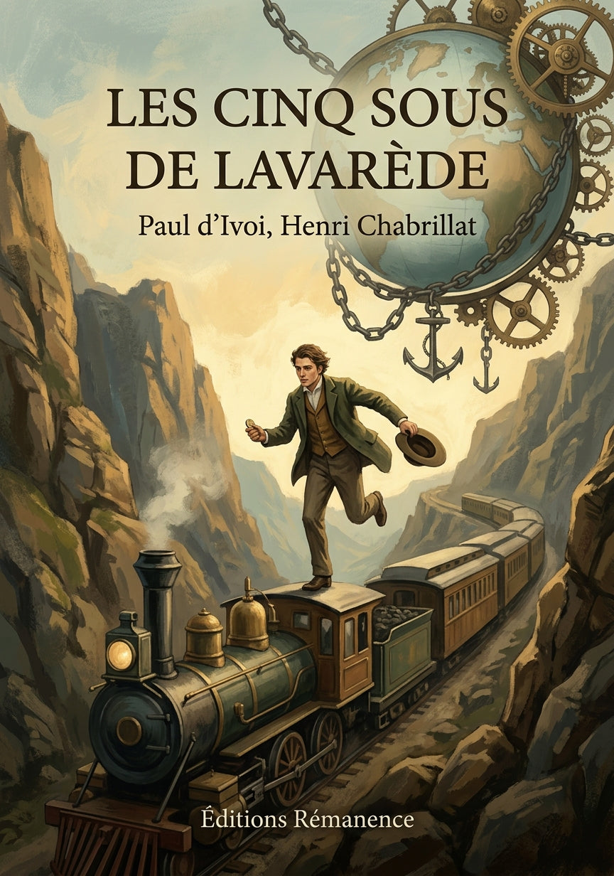 Livre Les Cinq Sous de Lavarède par Paul d’Ivoi, Henri Chabrillat - Couverture - Editions Remanence