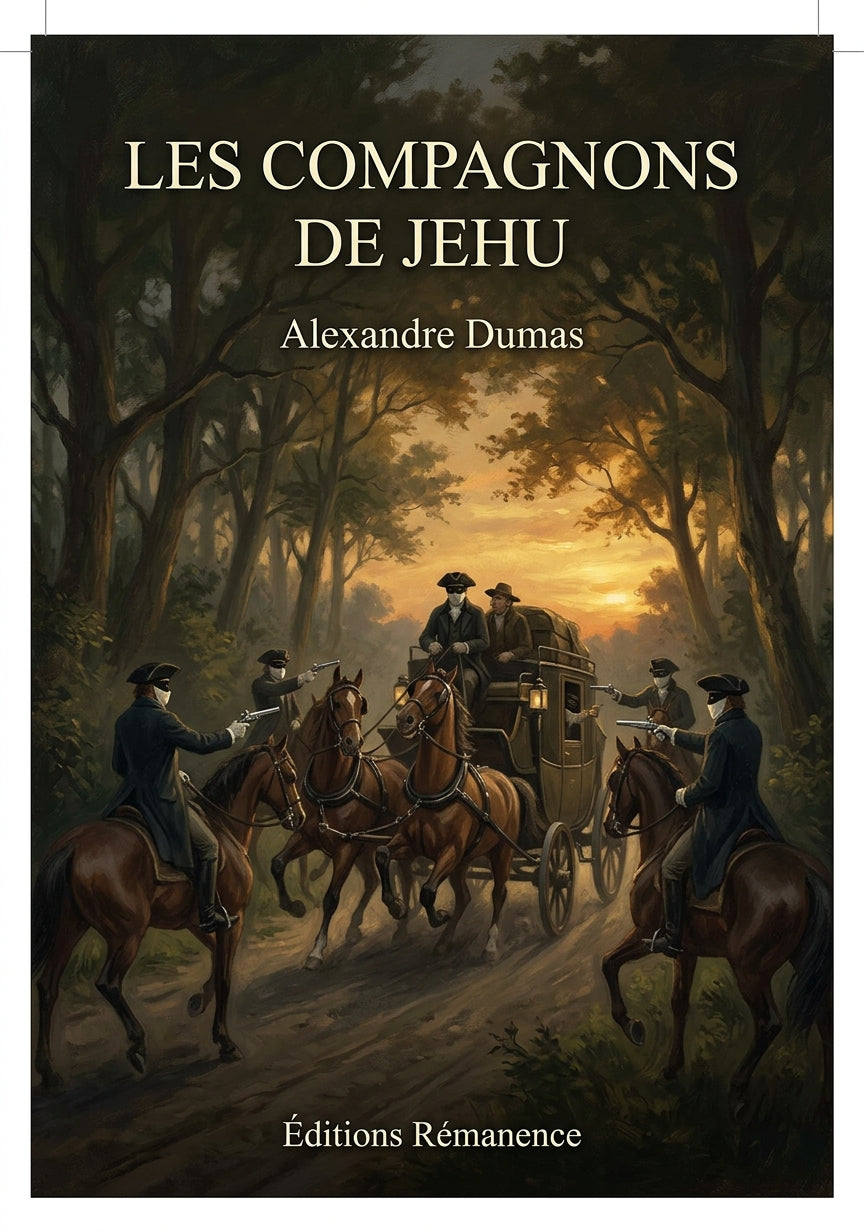 Livre Les Compagnons de Jehu par Alexandre Dumas - Couverture - Editions Remanence