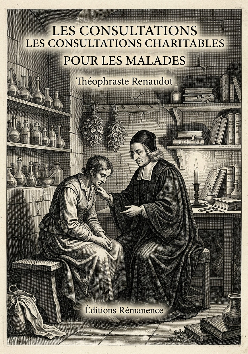 Livre Les Consultations charitables pour les malades par Théophraste Renaudot - Couverture - Editions Remanence