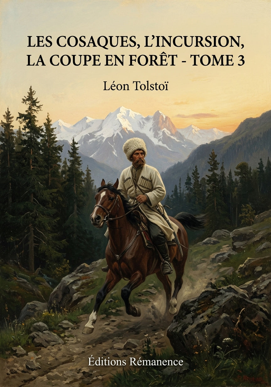 Livre Les Cosaques, L’Incursion, La Coupe en forêt - Tome 3 par Léon Tolstoï - Couverture - Editions Remanence