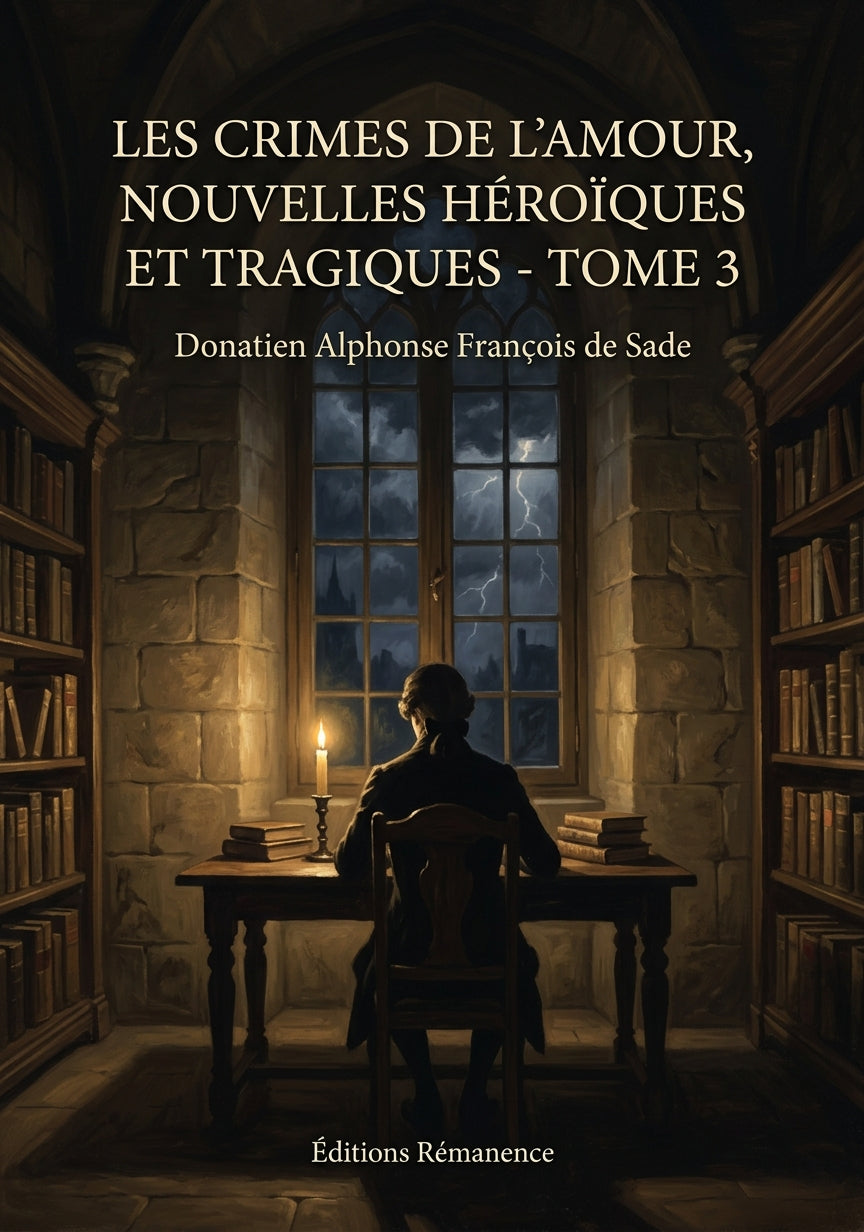Livre Les crimes de l’amour, Nouvelles héroïques et tragiques - Tome 3 par Donatien Alphonse François de Sade - Couverture - Editions Remanence
