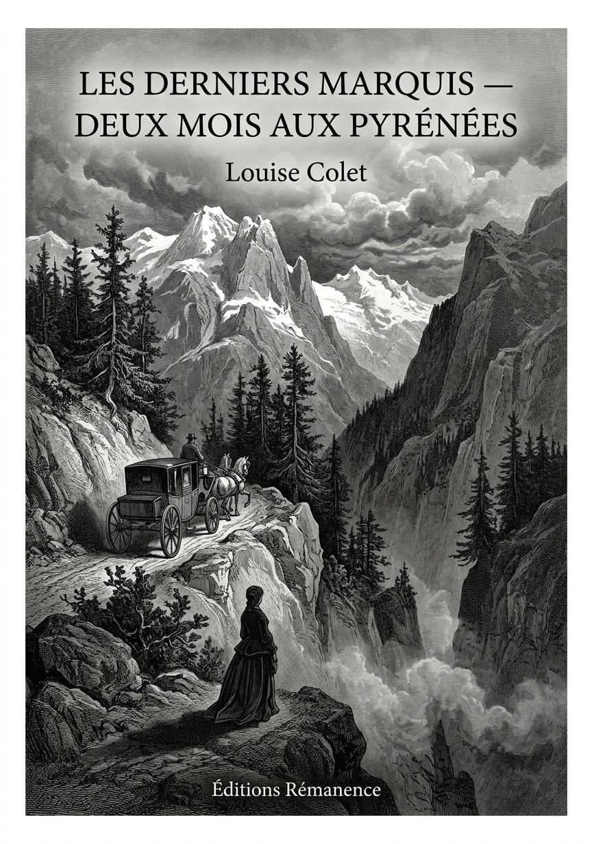 Livre Les Derniers Marquis — Deux mois aux Pyrénées par Louise Colet - Couverture - Editions Remanence