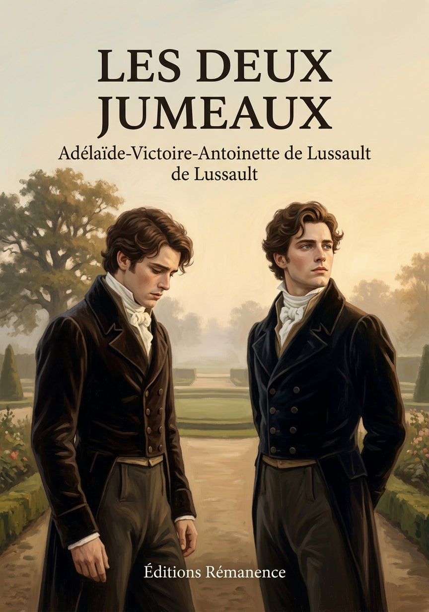 Livre Les Deux jumeaux par Adélaïde-Victoire-Antoinette de Lussault - Couverture - Editions Remanence
