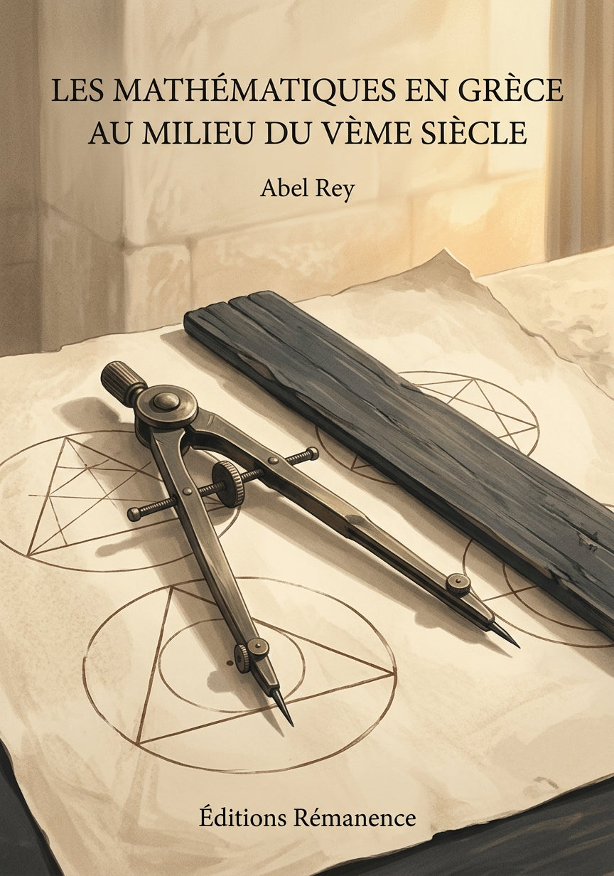 Livre Les mathématiques en Grèce au milieu du Vème siècle par Abel Rey - Couverture - Editions Remanence