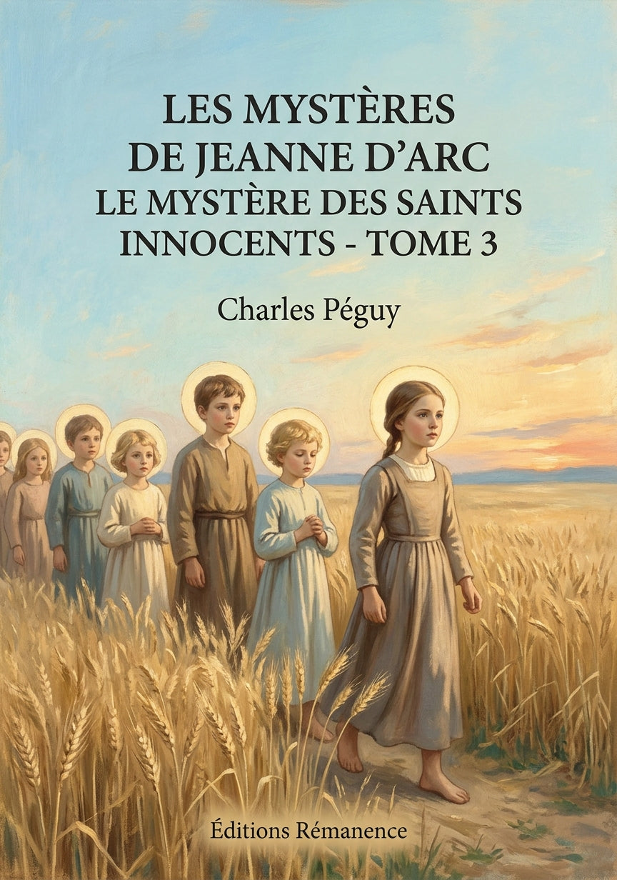Livre Les Mystères de Jeanne d’Arc Le Mystère des saints Innocents - Tome 3 par Charles Péguy - Couverture - Editions Remanence