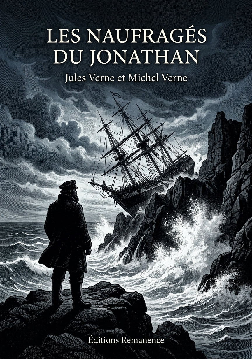 Livre Les Naufragés du Jonathan par Jules Verne et Michel Verne - Couverture - Editions Remanence