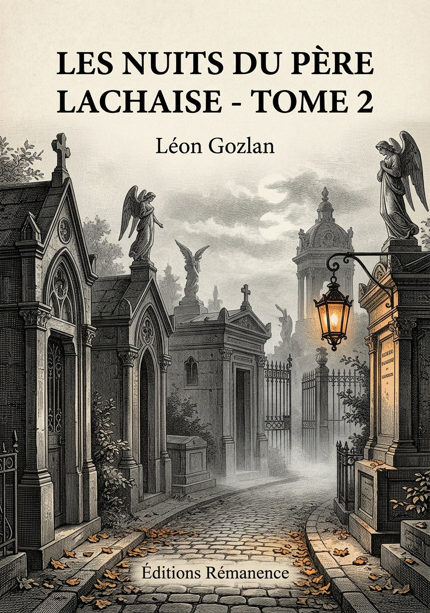 Livre Les Nuits du Père Lachaise - Tome 2 par Léon Gozlan - Couverture - Editions Remanence