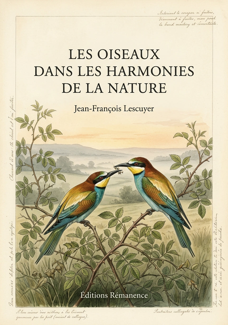 Livre Les oiseaux dans les harmonies de la nature par Jean-François Lescuyer - Couverture - Editions Remanence